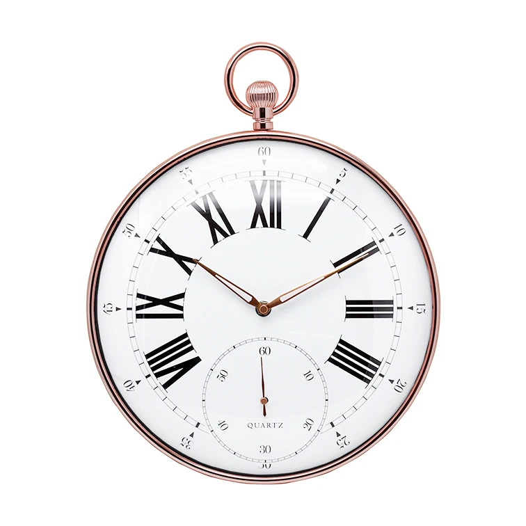 

2019 rose gold hot selling plastic wall clock with pothook, N/a