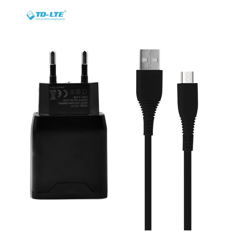 

TD-LTE OEM Wholesale EU Plug wall dual USB Mobile Phone Charger for Samsung phone, White black