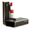 Factory Direct Luxury high quality gold stamping black cardboard Wine Paper packaging boxes Bag with Ribbon Handles,wine package