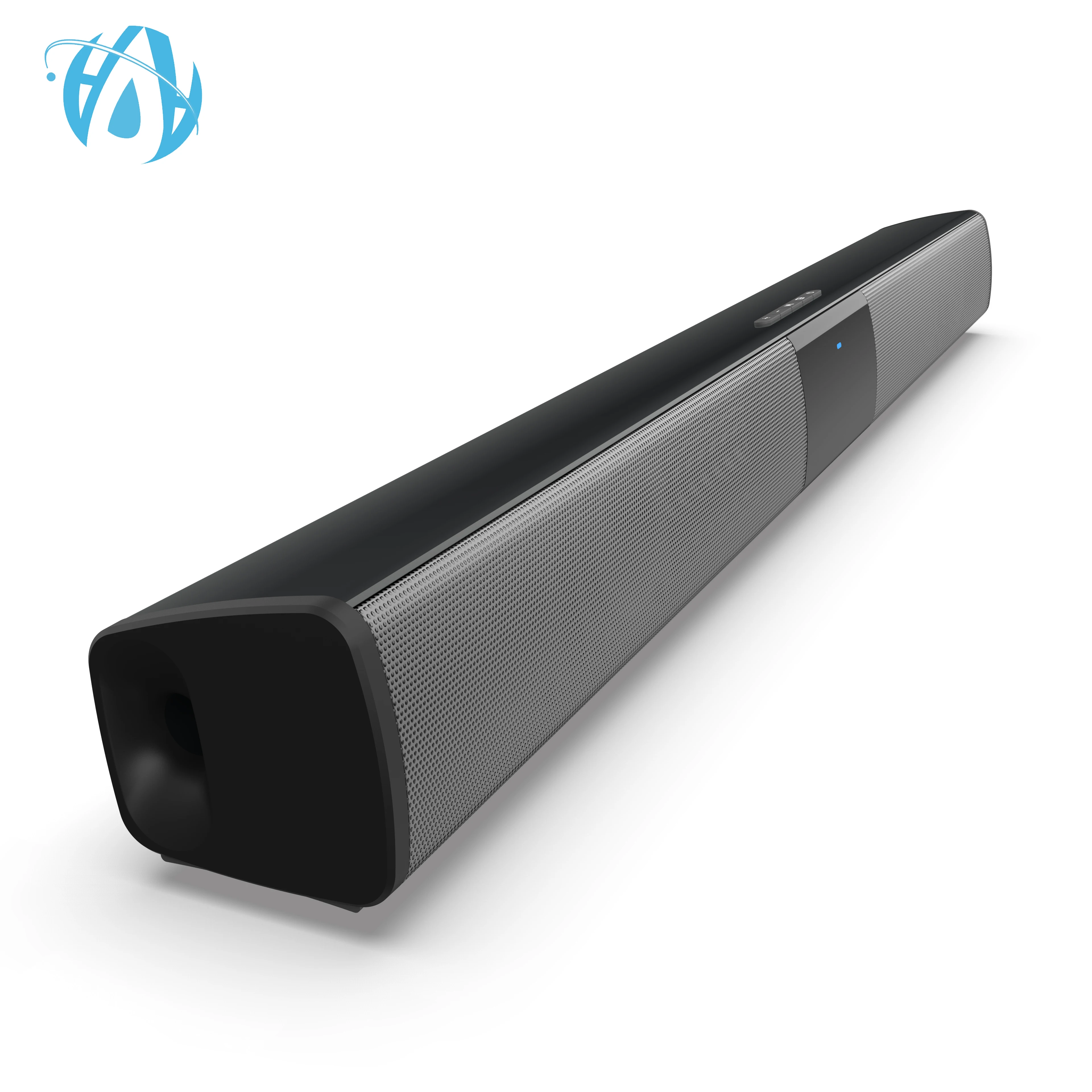 

2.0 20W bluetooth soundbar speakers 4 bluetooth distance 10M fm radio soundbar with USB/AUX/TF card audio input, Black