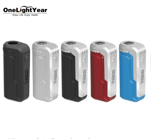 

2019 Best selling 510 thread Yocan Uni 650mAh preheating vv cbd e cig box mod battery from one light year company, Black;silver;black w/silver;red;blue