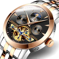 

binkada 2019 double calendar fashion business automatic mechanical wristwatches for men's full calendar pilot watch