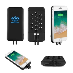 Popular Products 2019 Suction Cup Light Up Logo Wireless Charger Power Bank 6000mah With Built In Cable