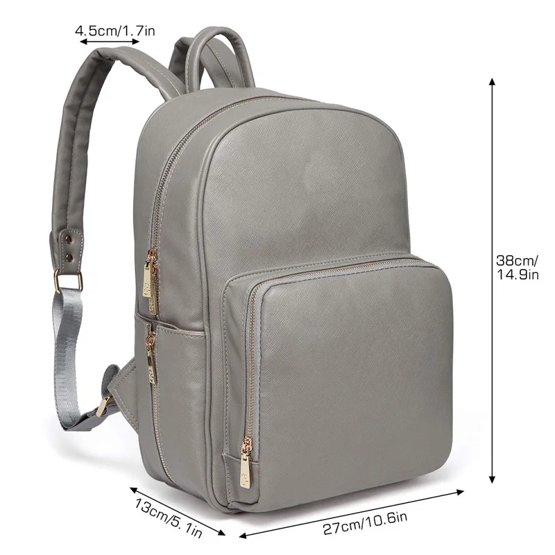
Stylish 3 in 1 Faux Black Pu Leather Diaper Bag Backpack For Baby Care 