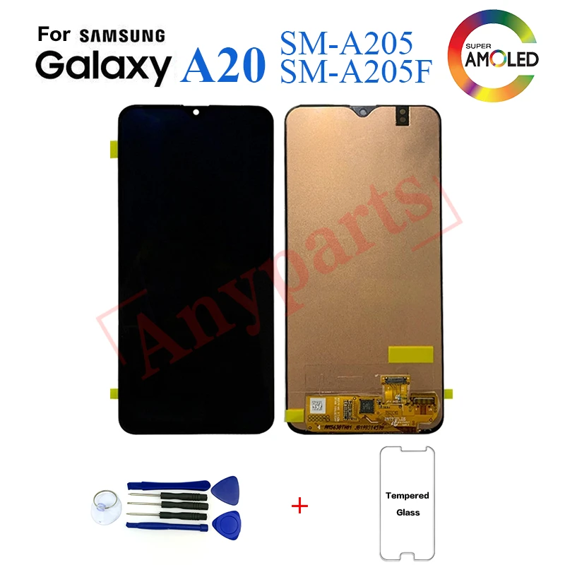 

For Samsung galaxy A20 lcd Digitizer A205/DS A205F A205FD A205A Display Touch Screen Digitizer Assembly For Samsung A20 lcd, Black
