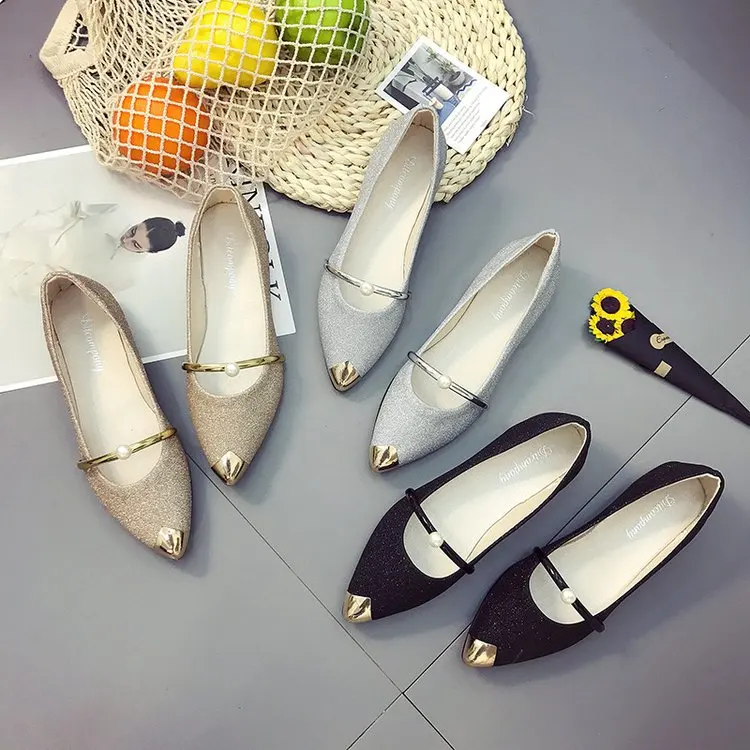 

Women Casual PU Pointed Toe Office Comfortable Flat Shoes