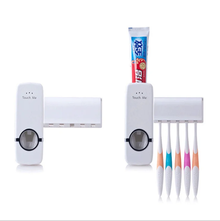 

toothbrush holder self-motion toothpaste dispenser Toothbrush suits Bathroom products 2colors white and red
