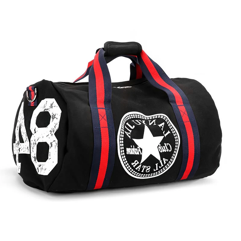 

Promotion 2023 latest fashion top design tote bag sport customized logo canvas travel bag with shoe compartment