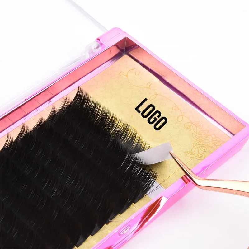 

Private Label Synthetic Fast Blooming Easy Fanning C D DD Curl Volume Eyelash Extensions, Black