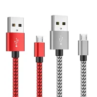 

2018 factory price 3ft + 6ft Cloth Braid Usb Data micro 10ft Charging Cable For Mirco phone