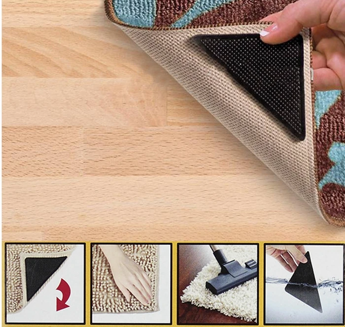 
Magic Accessories Reusable Triangle Pads 4X Rugged Rug Carpet Grippers 