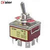 KN3C-302P 12MM 3PDT 9Pin ON-ON Two Way Locking Toggle Switch 15A