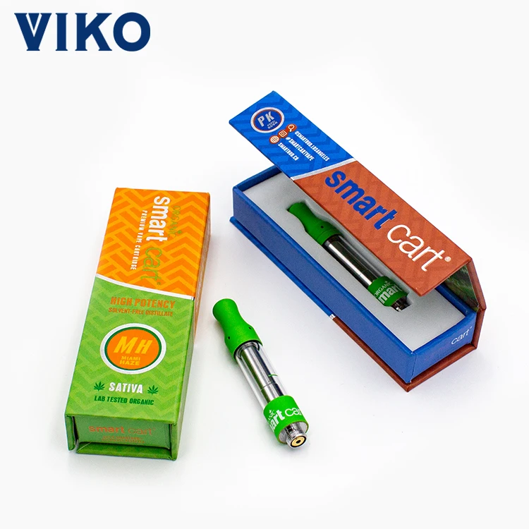 

2019 High Quality Ceramic Coil Smart Cartridge 0.8ml 1ml With Packaging Box Top Airflow Smart Carts, Green oem
