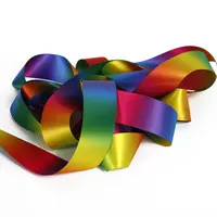 

1.5 inch 38mm Both Side Dark Rainbow Pastel Gradient Colors Rainbow Printed Satin Ribbon