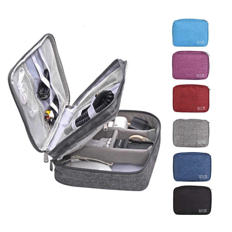 

3-layer Multi-Functional Digital Storage Bag Electronic Accessories Travel Organizer Bag Data Cable Organizer
