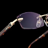 

Luxury Business Reading Glasses Men's Rimless Gold Hyperopia Male Reader Eyeglasses High Clear Lens Man Presbyopic Eye Glasses