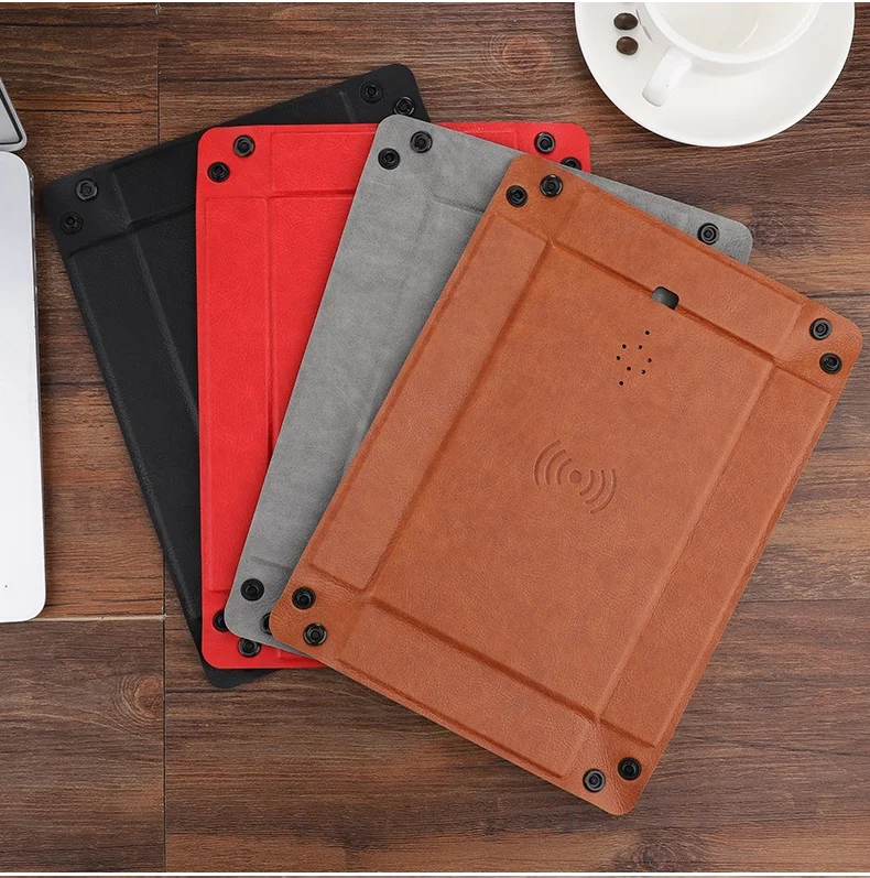 
2019 hot sale PU Leather Multifunction mouse pad Wireless charging tray 