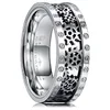 8mm Steampunk Titanium Gear Pinion Bolts Ring Wedding Bands Punk Seal Rivet Pattern