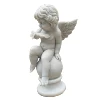Natural Stone White Marble Sculpture Angel Status for Indoor or Outdoor