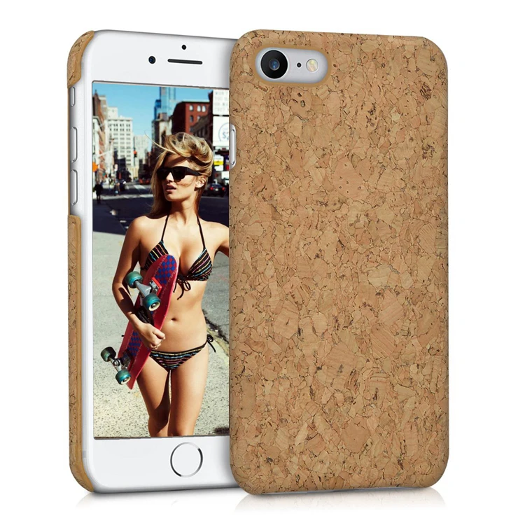 

top sale custom design blank cork case for iphone 7 8, 4 colors