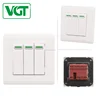 Plastic silver color 3gang 1 way BS flat and smart wall light switch