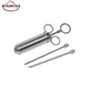 Stainless Steel Meat Injector Syringe With Screw-on Meat Needle for BBQ Grill 2 oz Seasoning Meat Injector Syringe