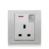 SIASE British Standard silver color 13A single switched socket with indicator 3 pin wall socket 110 volt plugs and sockets