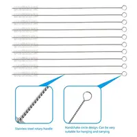 

Stainless Steel Milk Tube Brushes Nylon Straw Cleaning Brush