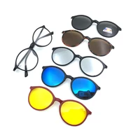 

high quality hot sale clip on glasses 5 in 1 wiht bag TAC polarized eyewear sunglasses
