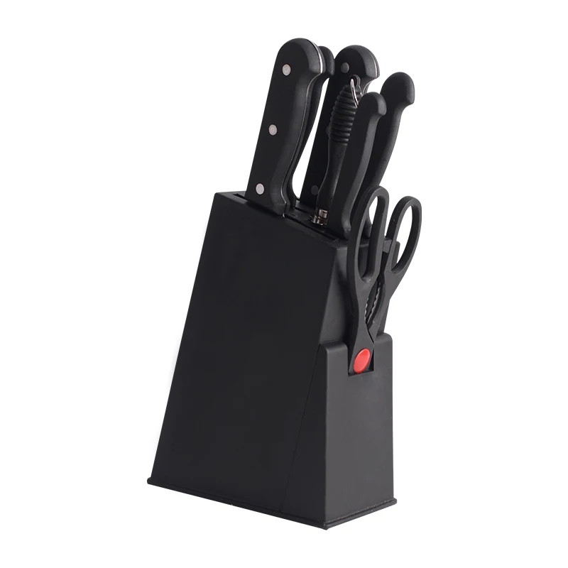 

8pcs stainless steel Kitchen knife block set With Gift Kitchen Cooking Knife Set, Black handle