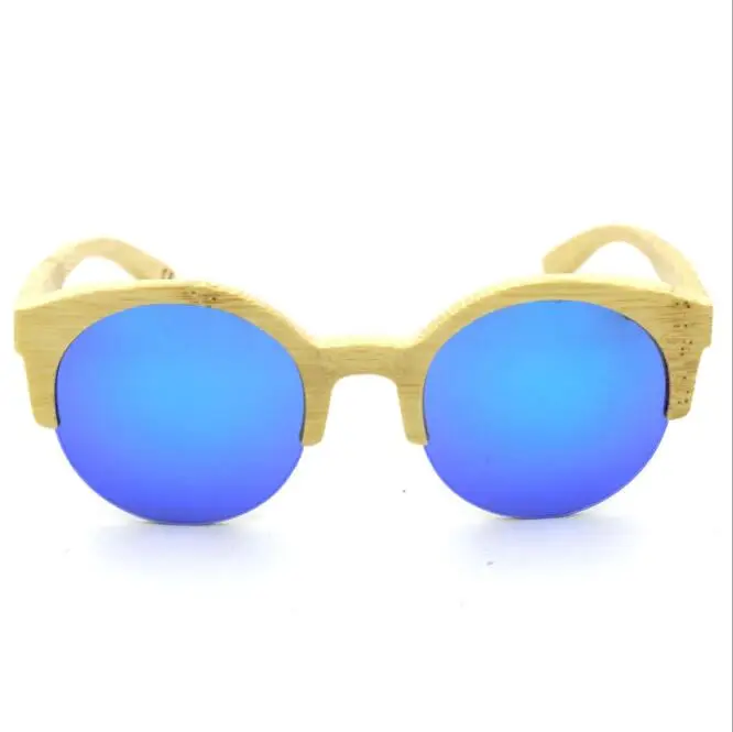 

Sunflower half frame custom logo bambu acetate wood wholesale spring hinge dropshipping wood sunglasses