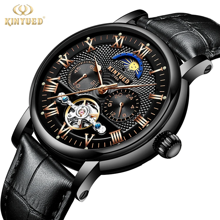 

KINYUED 2019 Creative Automatic Men Watches Luxury Brand Moon Phase Mens Mechanical Watch