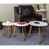 Dreamve Modern White Rubber Wood Coffee Table