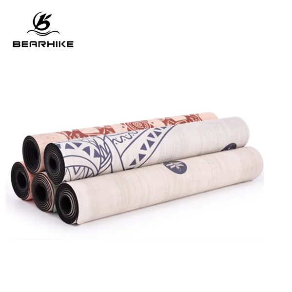 

Colorful Printing Microfiber Natural Rubber Yoga Mat Eco-Friendly 4mm Thick Yoga Mat, Custom