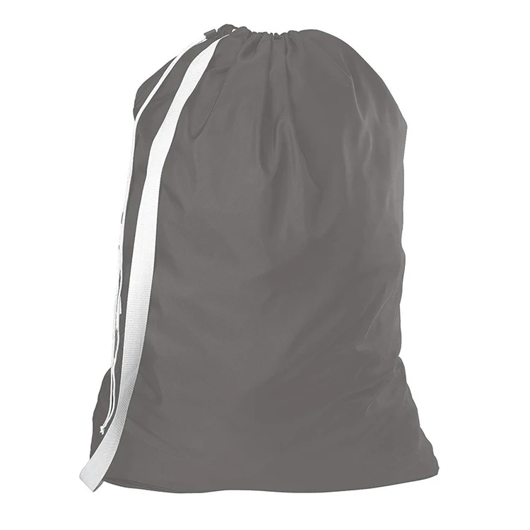 Custom printed nylon collapse laundry bag with strap