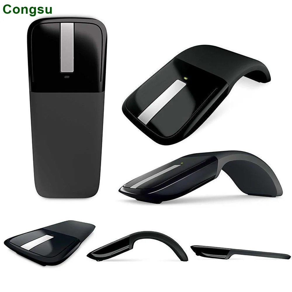 

ANIMUSS 2.4Ghz Foldable Wireless Mouse Folding Arc Touch Mouse Computer Gaming Mouse Mice For Microsoft Surface PC Laptop