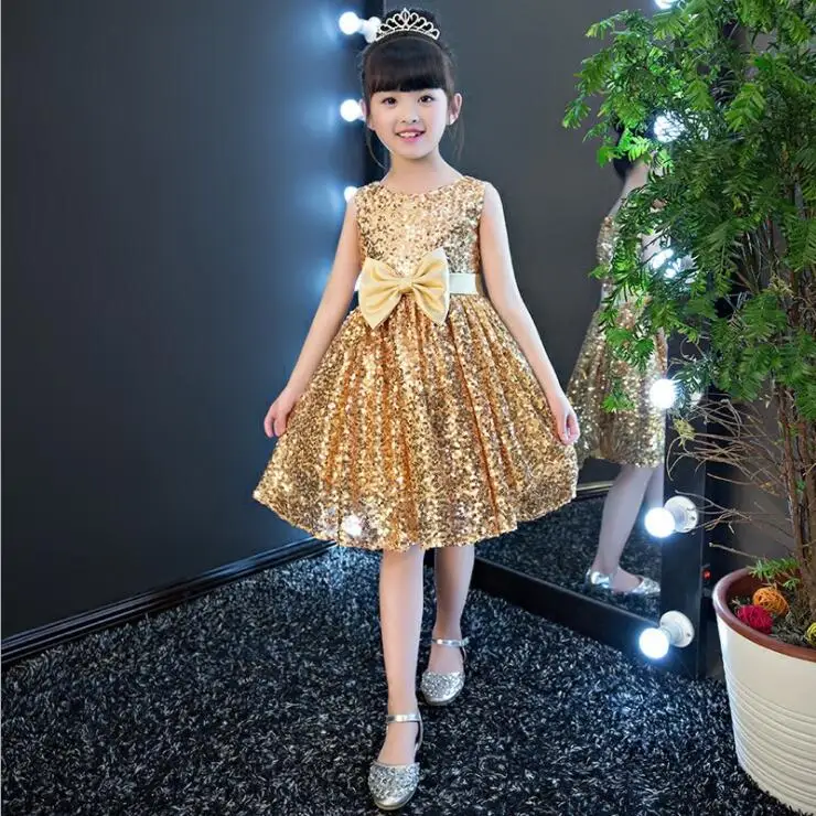 

wholesale workmanship paillette baby girl party dress high quality boutique shop party dress for girl 2-10 year