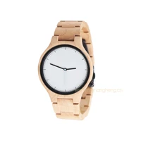 

China Men's Bamboo Wooden Watch Analog Quartz Handmade Casual Watches with Unique Designed Natural Round Bamboo Gift Box