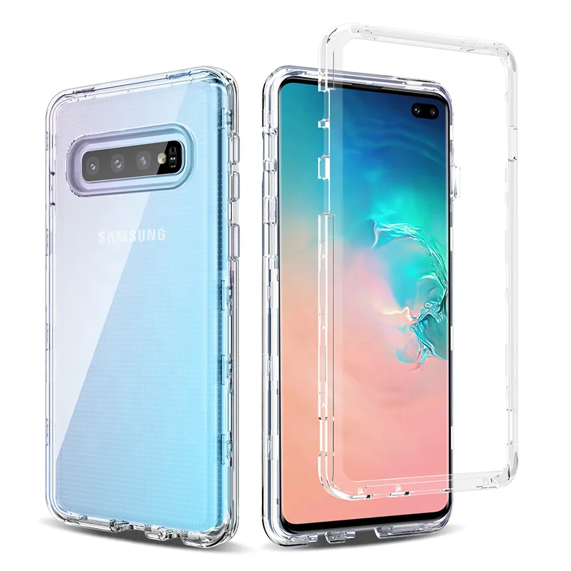 

Customized Crystal Hybrid Cell Phone Case Clear Private Label Tpu PC Phone Case for S10 PLUS, Transparent