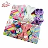 Wholesale Card Set 3'' x 3pcs Printed Laser Sequin Ribbons Hair Bows