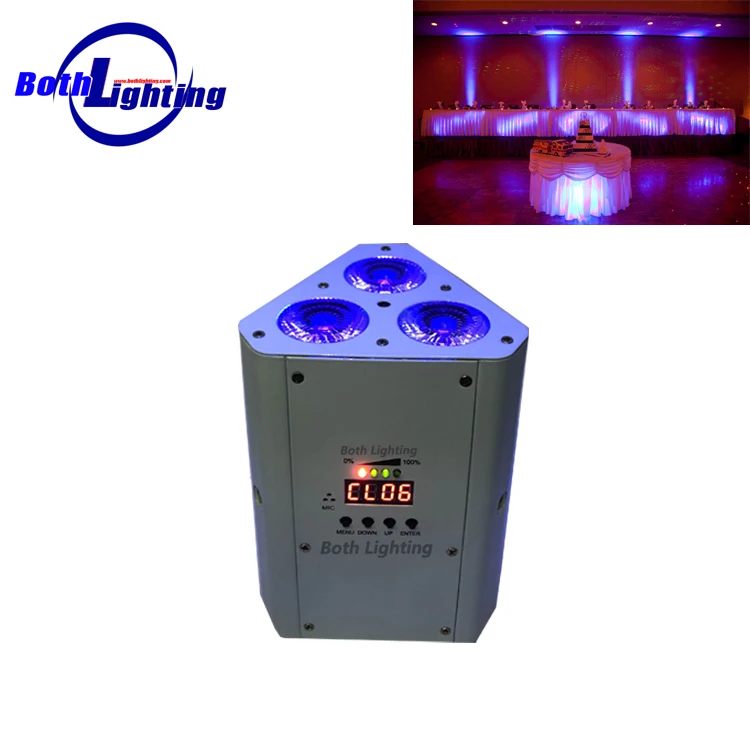wedding 3x18w IR remote control wireless battery operated led par uplight for sale