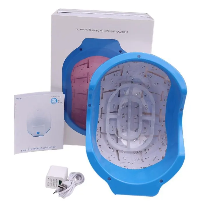 

factory red light 678nm laser hair growth machine /anti hair loss laser equipment, White & blue