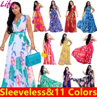 

Lifu Long Dress Chiffon New Style Women Fashionable Dress Sleeveless Summer Clothing Ladies Casual Dresses