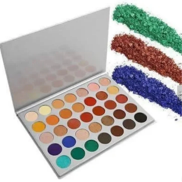 

35 colors glitter cosmetic private label not flying powder eyeshadow Glitter& Matte&Shimmer Eyeshadow palette makeup, N/a