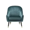 Carlford Modern Round High Back Design Accent Chair with Rubber Wooden Legs,Solid Color Velvet Chair