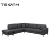 High quality canape angle moderne design sectional sofa with ottoman