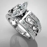 

CAOSHI Silver Jewelry Big CZ Stone 925 Silver Plated Woman Engagement Wedding Marquise Silver Rings