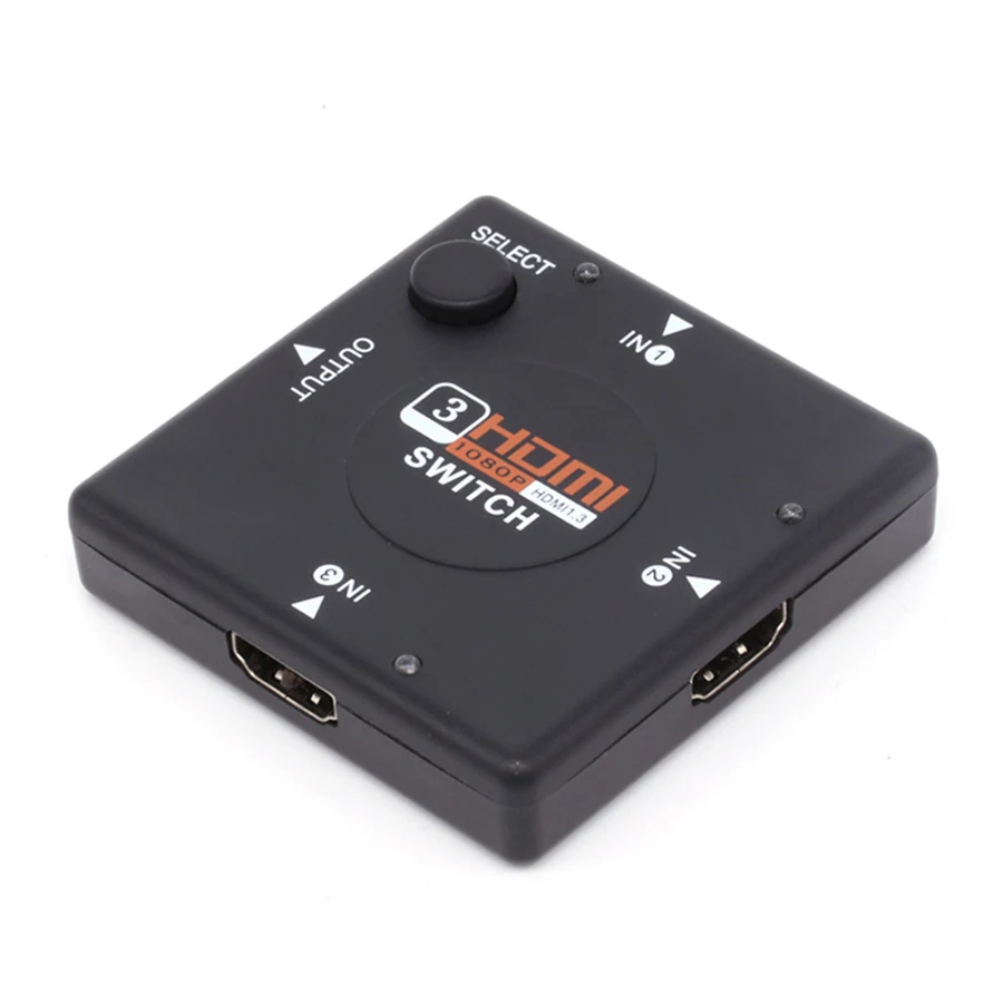 

Uper for hdmi selector switcher 3 inputs 1 output with good quality mini size 3x1 hdmi switch 1080p for HDTV ,DVD,PS3,PC, Black