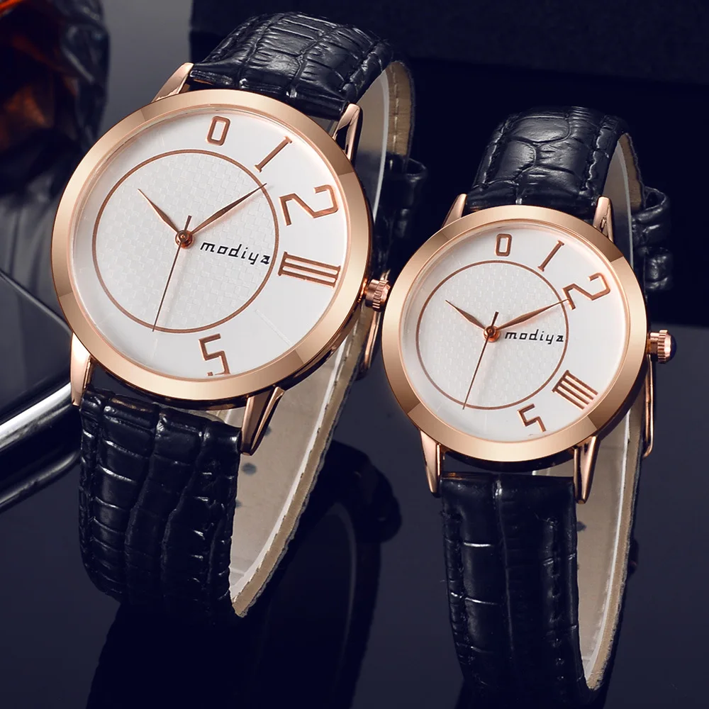 

Fashion trend creative simple women mens lovers couple leather watch 2019 wholesale ladies casual students leisure quartz watch