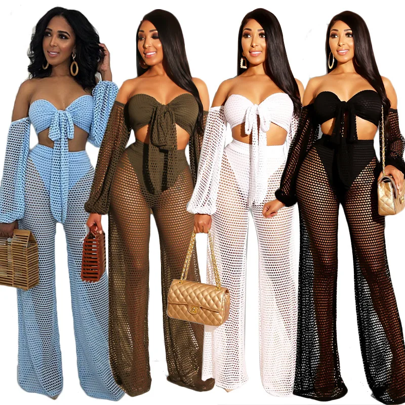 

popular two piece wide leg pant set women clothing